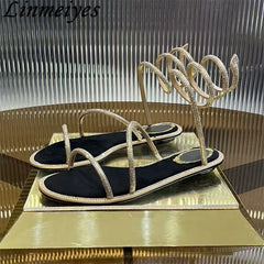 Rhinestone Gladiator Sandals — Luxe Édition | صندل جلادياتور فاخر بالألماسات