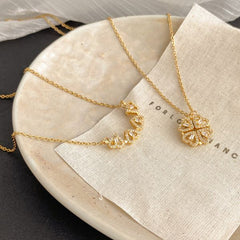 Golden Bloom Magnetic Pendant — Luxe Collection | قلادة زهرة ذهبية مغناطيسية فاخرة