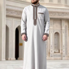 Andalus Embroidered Thobe — Édition de Luxe | ثوب مغربي مطرز فاخر بسحاب
