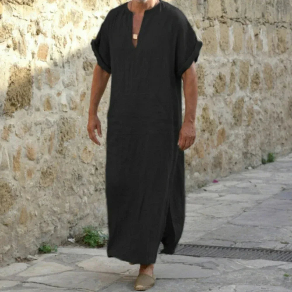 Safa Short Sleeve Kaftan — Luxe Édition | كافتان رجالي قصير الأكمام الفاخر