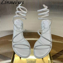 Rhinestone Gladiator Sandals — Luxe Édition | صندل جلادياتور فاخر بالألماسات