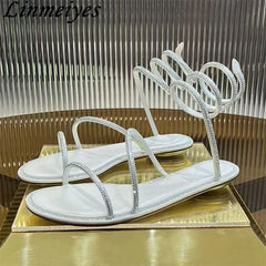 Rhinestone Gladiator Sandals — Luxe Édition | صندل جلادياتور فاخر بالألماسات